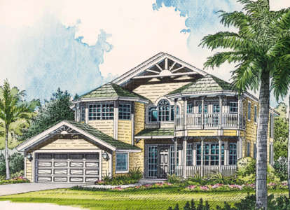 Florida House Plan #168-00039 Elevation Photo