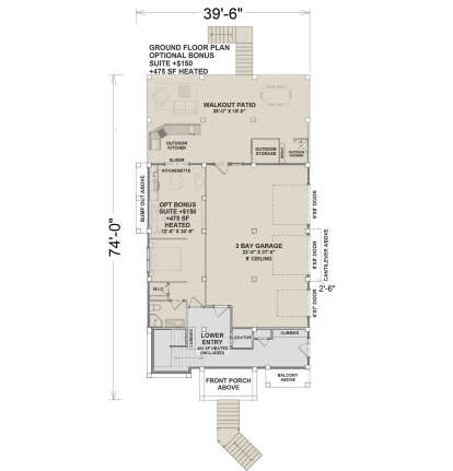 Ground Floor for House Plan #6316-00027