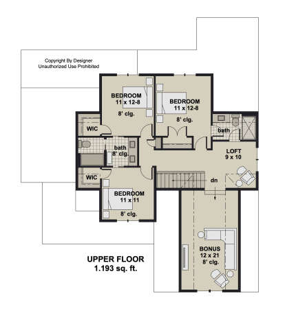 Second Floor for House Plan #098-00663