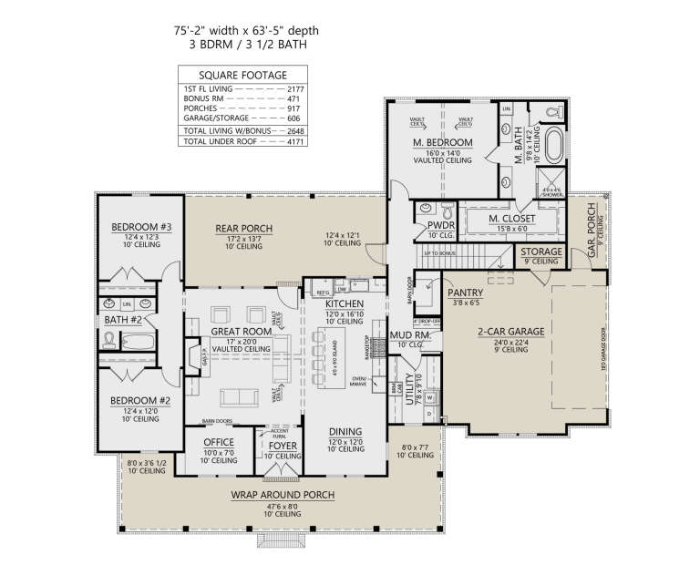 House Plan House Plan #34424 Drawing 1