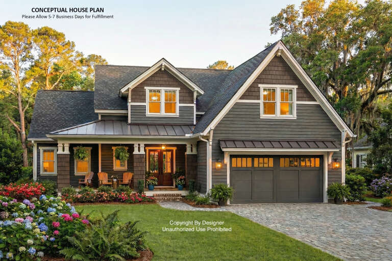 House Plan House Plan #34425 Angled Front Elevation