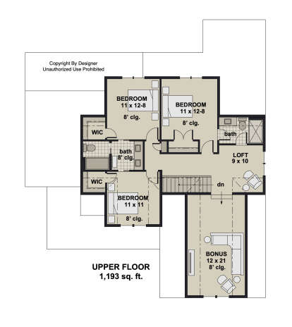 Second Floor for House Plan #098-00664