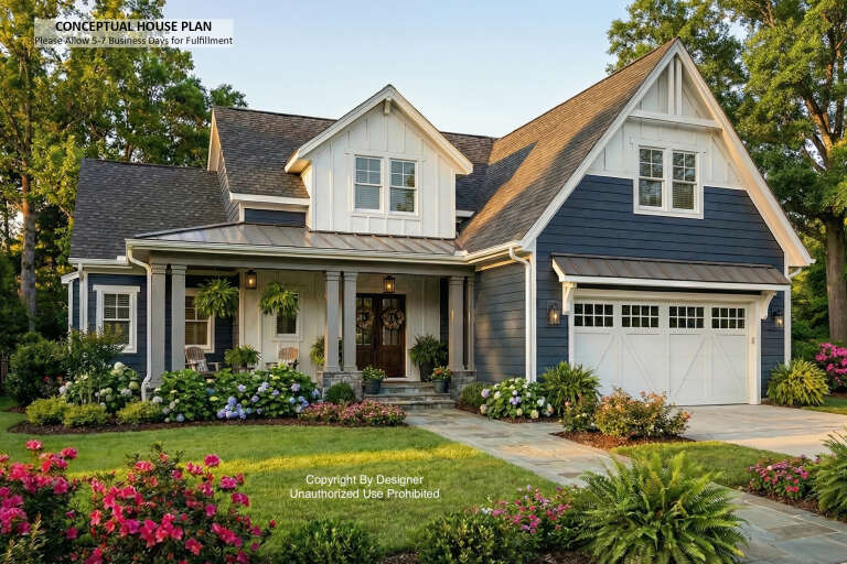 House Plan House Plan #34426 Angled Front Elevation