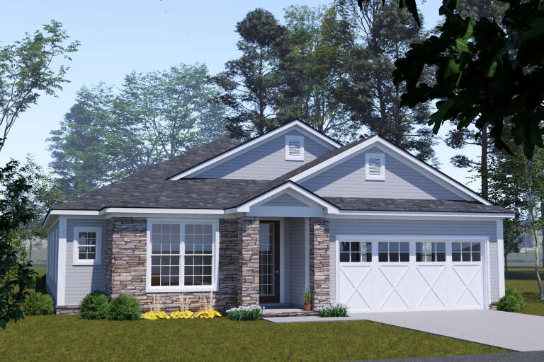 House Plan House Plan #34427 Angled Front Elevation