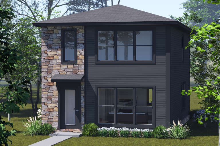 House Plan House Plan #34428 Angled Front Elevation