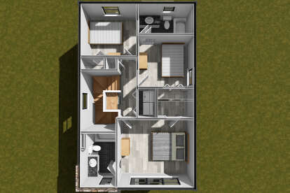 Overhead Second Floor for House Plan #4848-00520