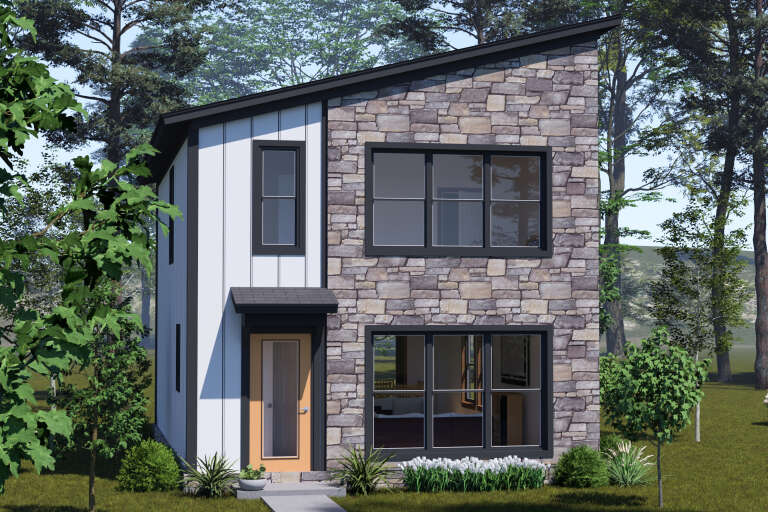 House Plan House Plan #34430 Angled Front Elevation