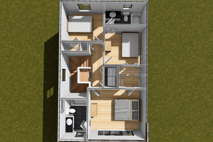 Overhead Second Floor for House Plan #4848-00522
