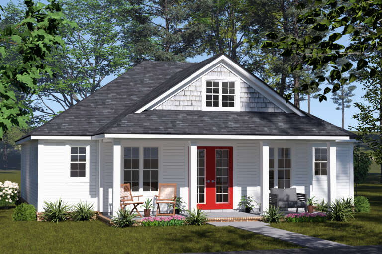 House Plan House Plan #34431 Angled Front Elevation
