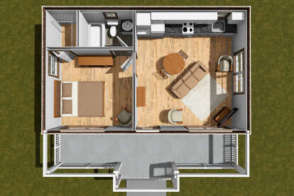 Overhead First Floor for House Plan #4848-00525