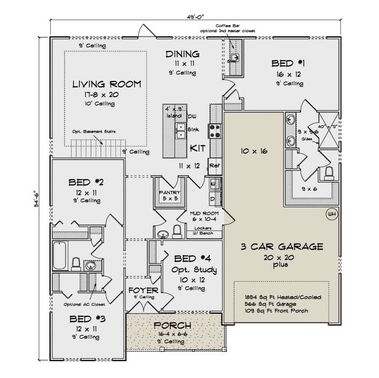 House Plan House Plan #34435 Drawing 1