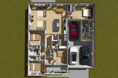 Overhead First Floor for House Plan #4848-00527