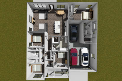 Overhead First Floor for House Plan #4848-00528