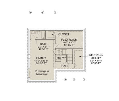 Basement for House Plan #7112-00005