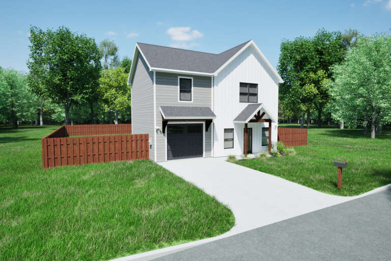 House Plan House Plan #34462 Angled Front Elevation