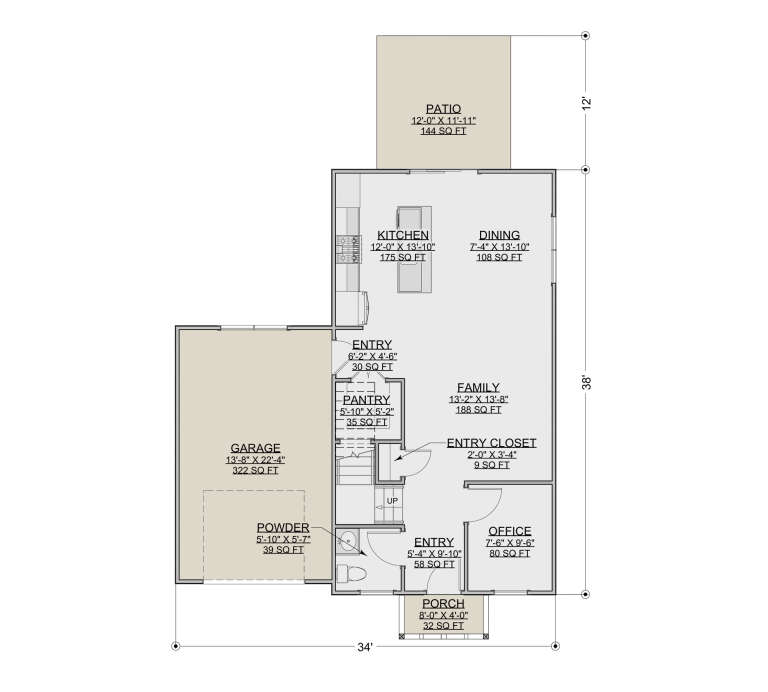House Plan House Plan #34462 Drawing 1