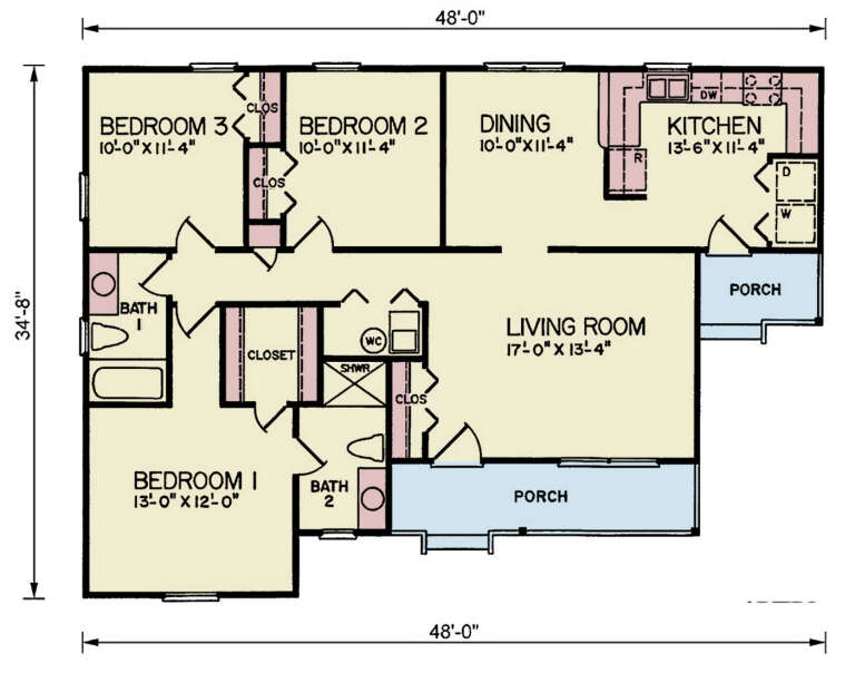 House Plan House Plan #34463 Drawing 1