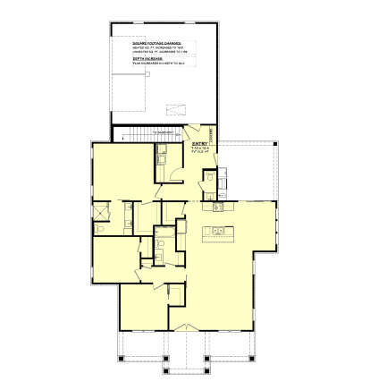 Main Floor w/ Basement Stairs Location for House Plan #041-00411
