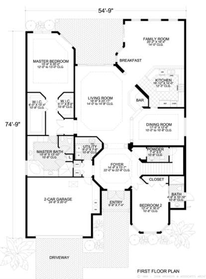 Floorplan 1 for House Plan #168-00044
