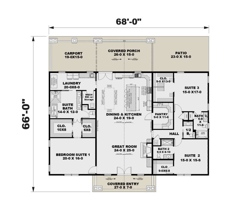 House Plan House Plan #34473 Drawing 1