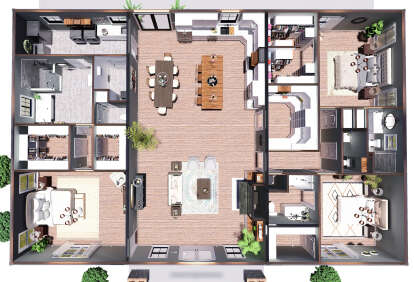 Overhead First Floor for House Plan #1776-00169
