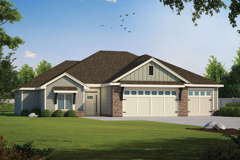 House Plan House Plan #34478 Angled Front Elevation