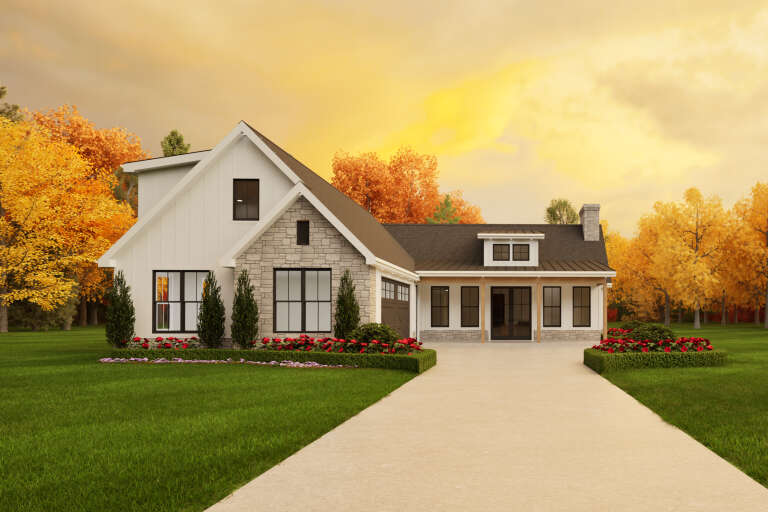 House Plan House Plan #34494 Angled Front Elevation