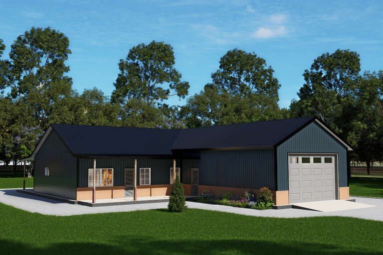 House Plan House Plan #34500 Angled Front Elevation