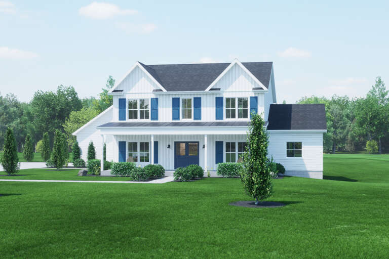 House Plan House Plan #34501 Angled Front Elevation