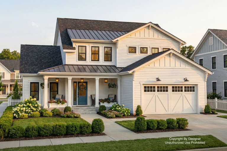 House Plan House Plan #34502 Angled Front Elevation
