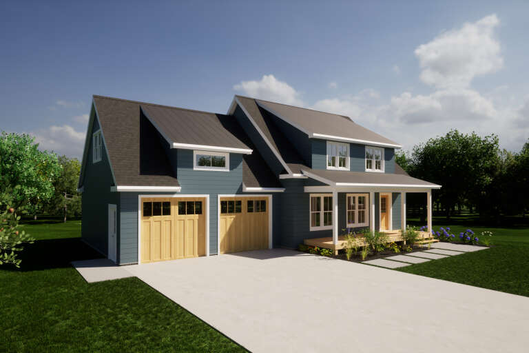 House Plan House Plan #34503 Angled Front Elevation