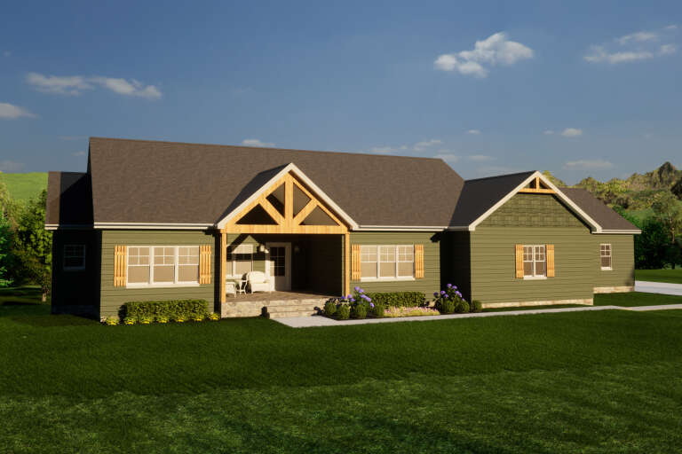 House Plan House Plan #34504 Angled Front Elevation