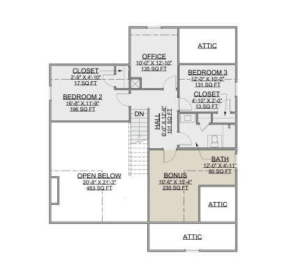 Second Floor for House Plan #7112-00015