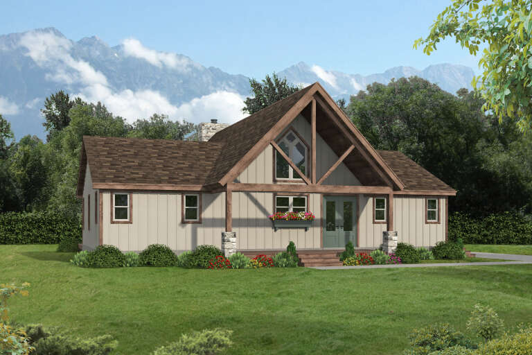 House Plan House Plan #34508 Angled Front Elevation