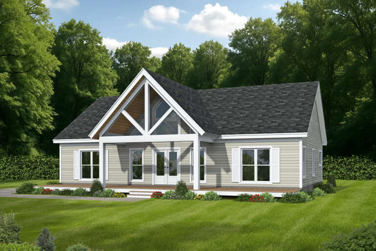 House Plan House Plan #34509 Angled Front Elevation