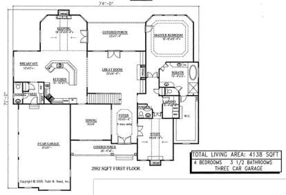 Floorplan 1 for House Plan #286-00004