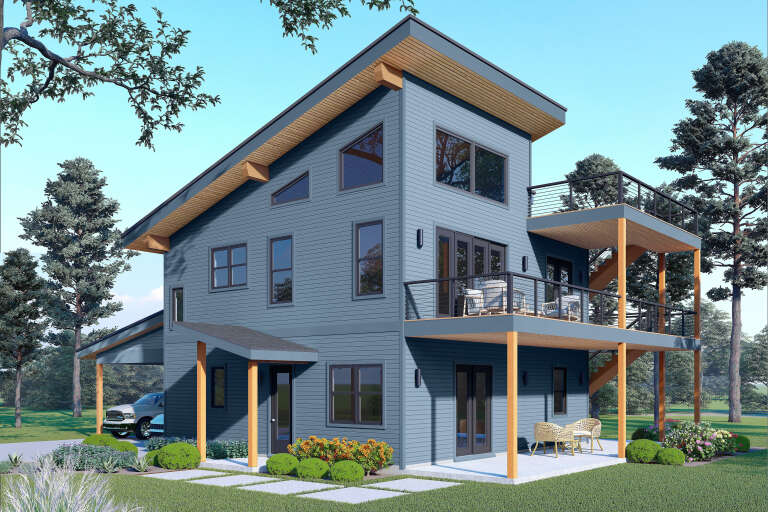House Plan House Plan #34513 Angled Front Elevation