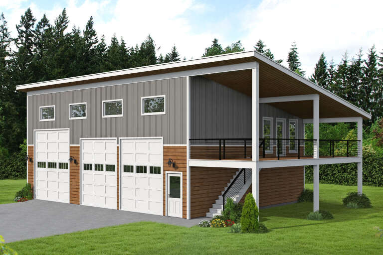 House Plan House Plan #34515 Angled Front Elevation