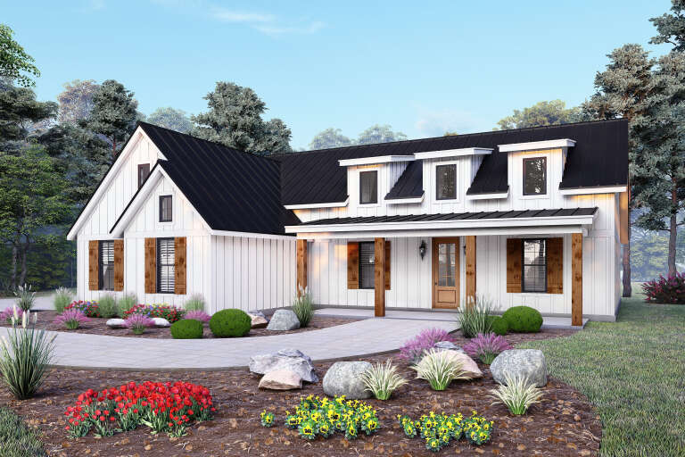 House Plan House Plan #34517 Angled Front Elevation