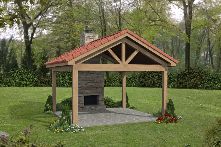 Craftsman Gazebo Plan - 270 Square Feet | Floor Plan #940-01373 ...