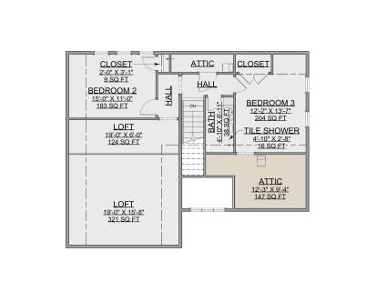 Second Floor for House Plan #7112-00017