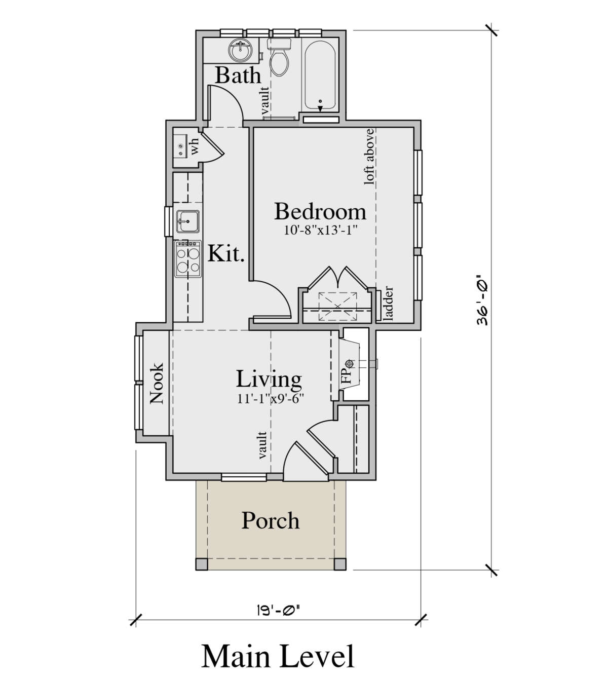 Cabin Plan - 692 Square Feet, 1 Bedroom, 1 Bathroom | Floor Plan #2524 ...