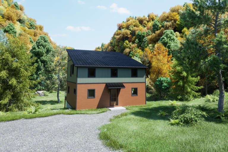 House Plan House Plan #34538 Angled Front Elevation