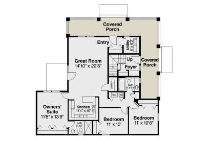 Main Floor - Unit A for House Plan #035-01205