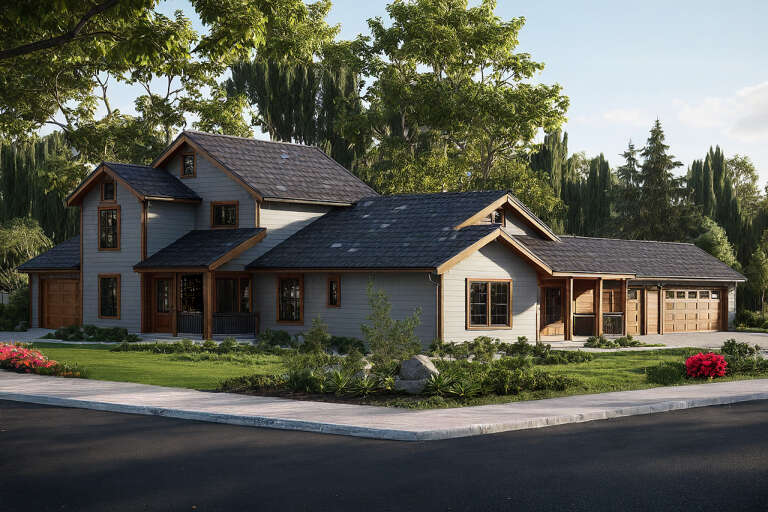House Plan House Plan #34545 Angled Front Elevation