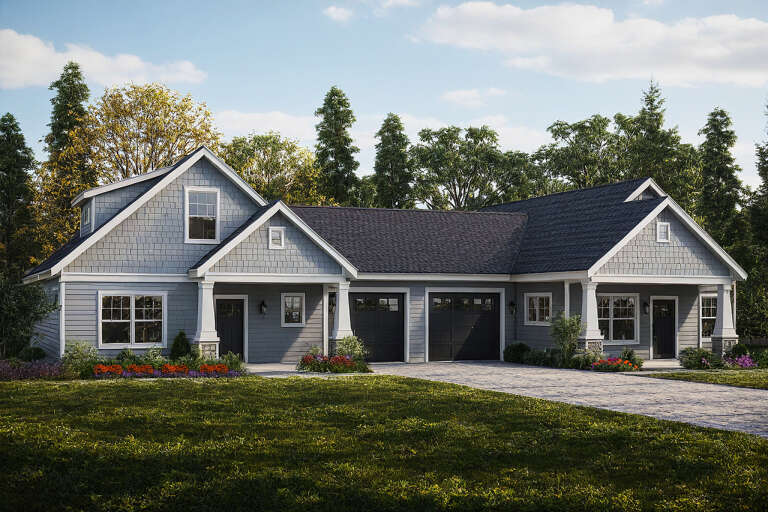 House Plan House Plan #34546 Angled Front Elevation