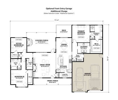 Main Floor w/ Optional Front Entry Garage for House Plan #7568-00051