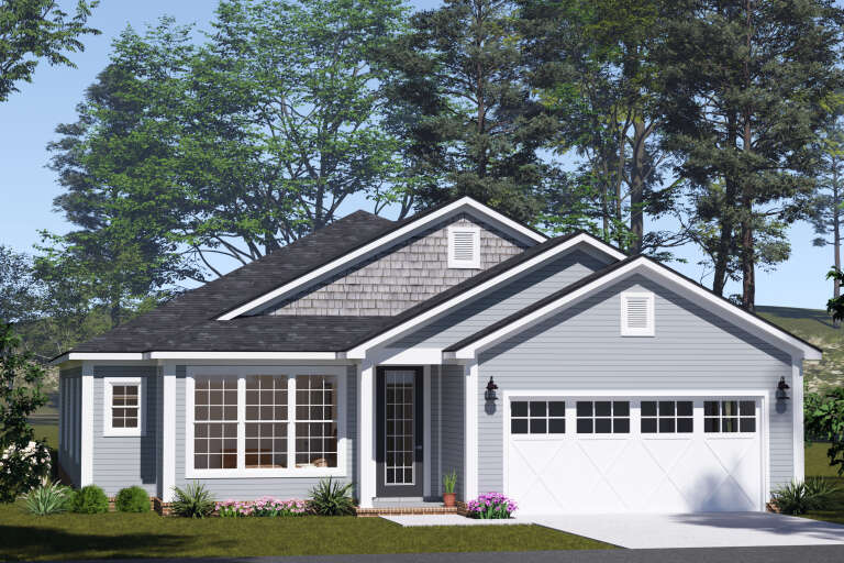 House Plan House Plan #34567 Angled Front Elevation