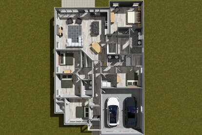 Overhead First Floor for House Plan #4848-00529