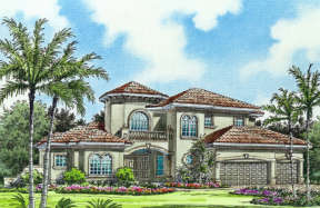 Florida House Plan #168-00051 Elevation Photo